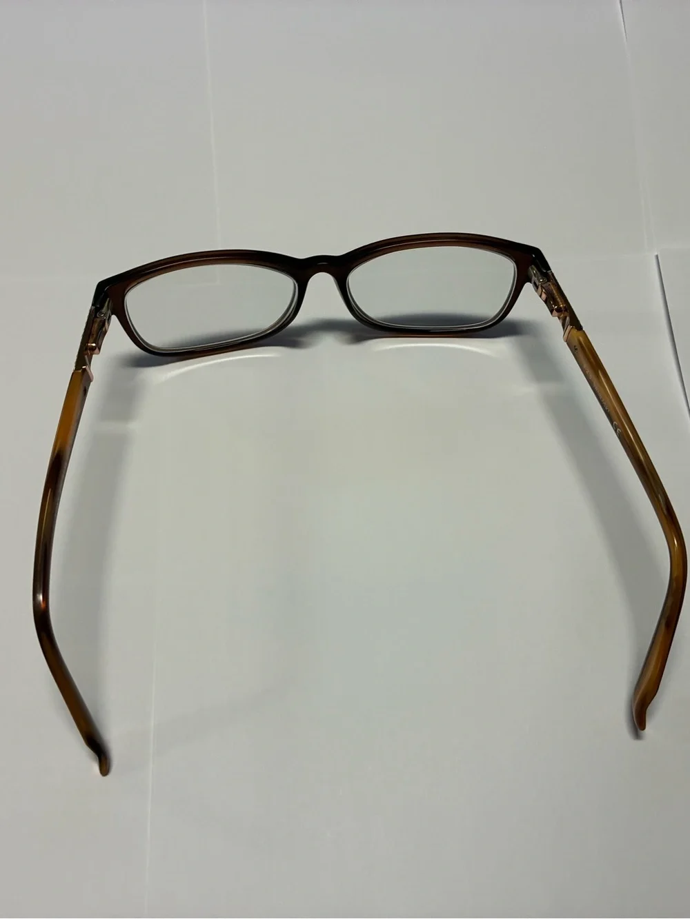 Swarovski Brown Rectangular Glasses with Decorative Crystal Temple